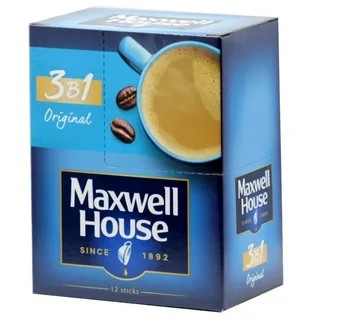 Кофе 3в1 Максвел хауз 180гр (168гр) (12шт*15гр) 1/12 (1шт=1блочок)