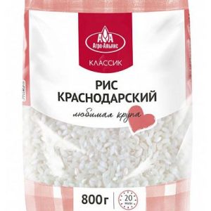 Крупа Агроальянс Классик Рис Краснодарский 800гр 1/12